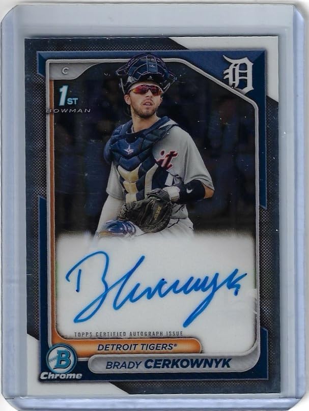 Brady Cerkownyk Autographed 1st Bowman Chrome Prospects Rookie Auto Collectible Baseball Card - 2024 Bowman Baseball Card #CPA-BCE (Tigers)