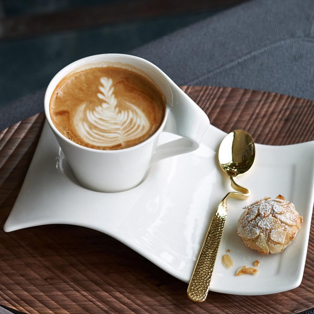Villeroy & Boch 1024847556 New Wave - Tazzine da caffè in porcellana, colore: Bianco