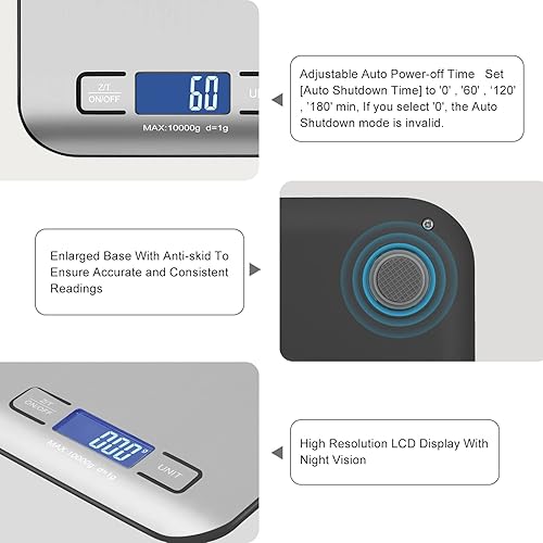 Miniatura 6 de Báscula digital de alimentos de cocina, báscula postal portátil para paquetes de pequeñas empresas, productos hechos a mano, líquidos, con pantalla