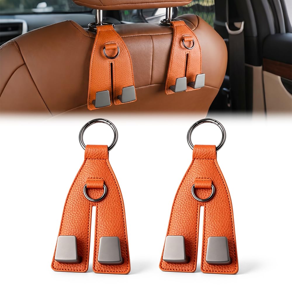 Premium Leather Wrapped Design (Orange, 2pcs)