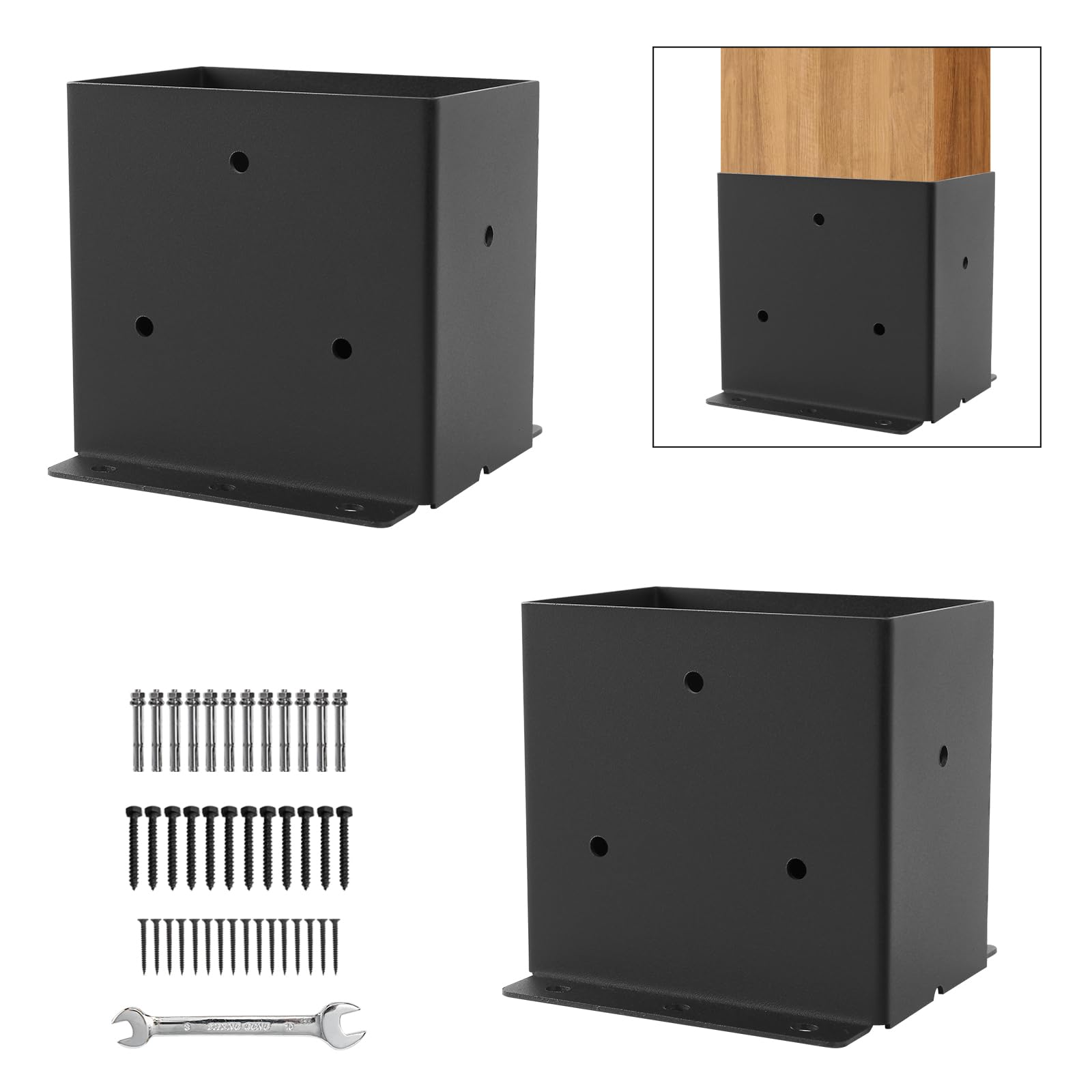 4X6 Post Base 2 Pcs Post Brackets Inner Size 3.5x5.5 2mm Thick