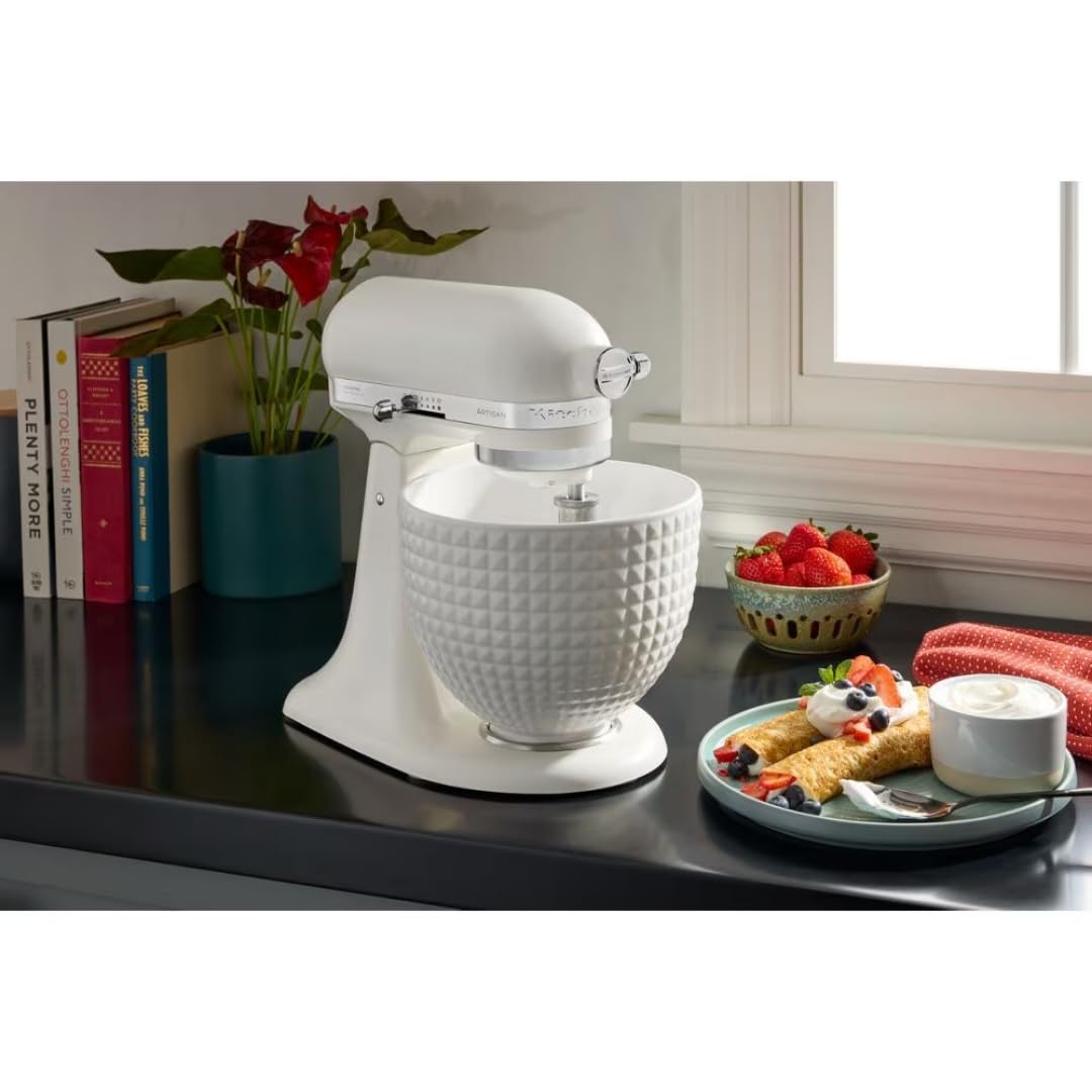 KitchenAid Artisan 5KSM156CXEPL robot kuchenny 4,7 l, obrotowa głowica silnika, ceramiczna miska, napęd bezpośredni, 10 stopni prędkości, mieszadło planetarne, kolor biały