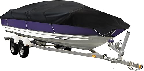 Miniatura 1 de WFLNHB 210D - Funda de repuesto para barco remolqueable resistente al agua para Jon Boat-Black