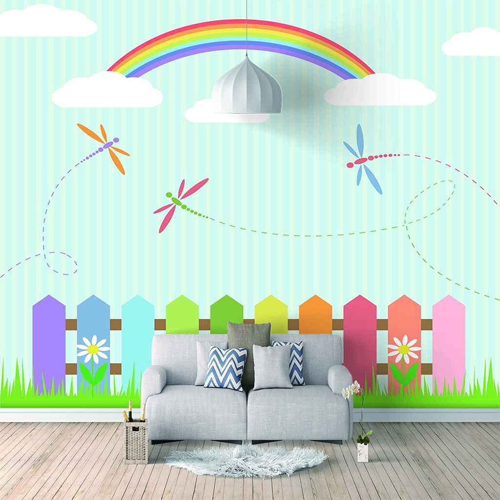 Papier peint arc-en-ciel de dessin animé pour transformer la chambre de votre fille en paradis 3D