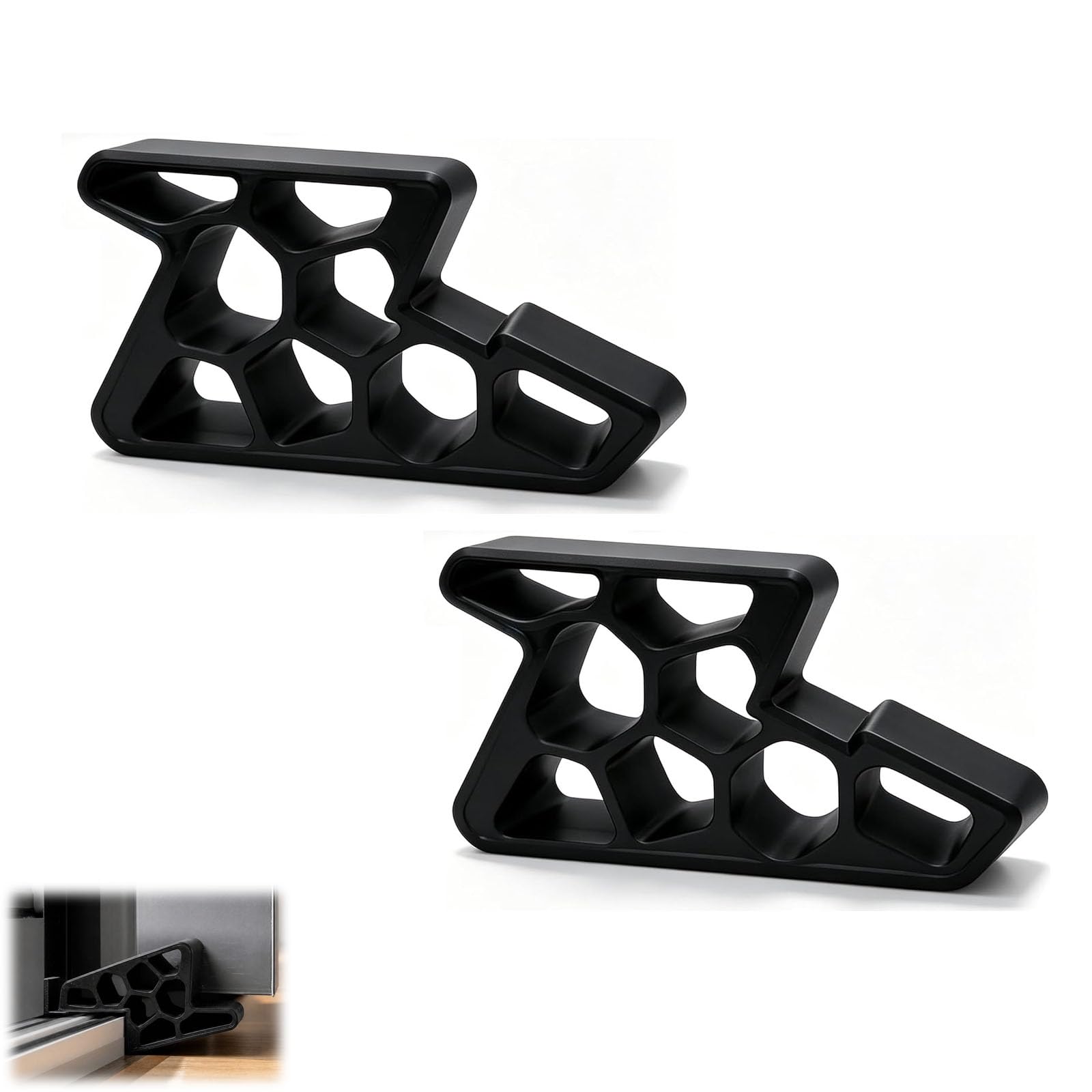 2PC Secure Track Door Stop, Window Stopper Wedge Lock, Patio Door Stop
