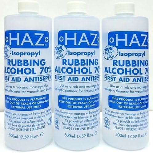 Haz 500 ml Isopropyl Rubbing Alcohol First Aid Antiseptic - Pack of 3