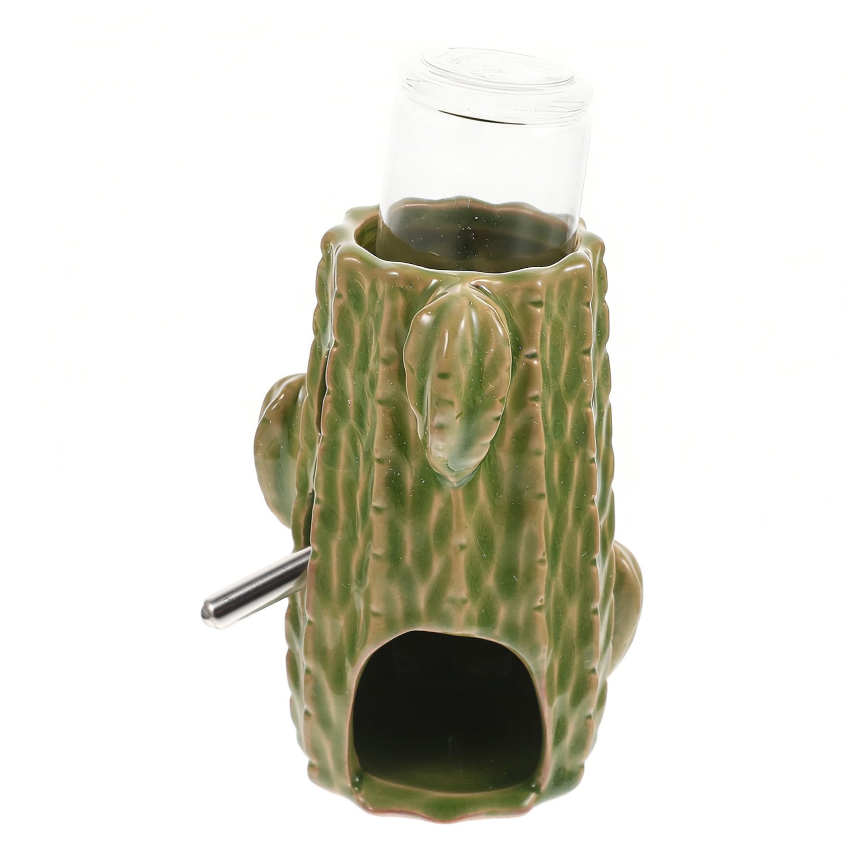 Biberón para Hámster de Cerámica 80ml, 1 Juego, Verde | Diseño Transparente, Nivel Visible, Uso Sencillo, Formato Práctico para Chinchilla y Mascotas Pequeñas