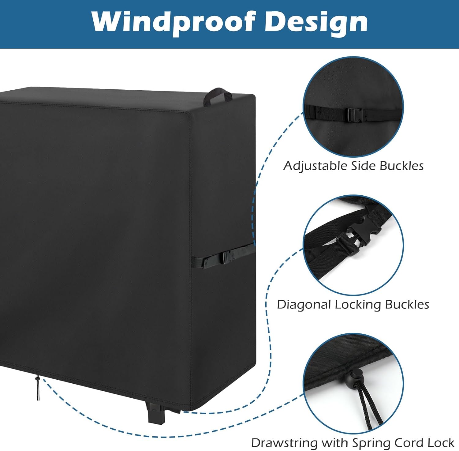 Saking 600D Heavy-Duty Rust-Proof Grill Cover for Blackstone 1529 22" and 28" Single Shelf Griddle, Waterproof & Windproof Protective Grill Griddle Cover for Long-Lasting Outdoor Protection, Black