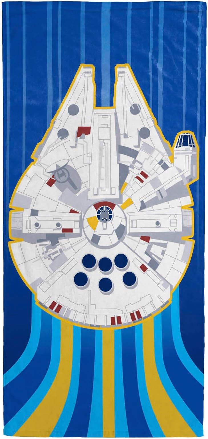 Star Wars Millennium Falcon Kids Bath Pool Beach Towel - Super Soft & Absorbent 100% Cotton Towel, Measures 28 x 58