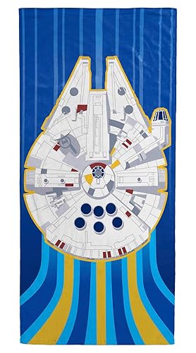 Jay Franco Star Wars Millennium Falcon Kids Bath Pool Beach Towel - Super Soft & Absorbent 100% Cotton Towel, Measures 28 x 58