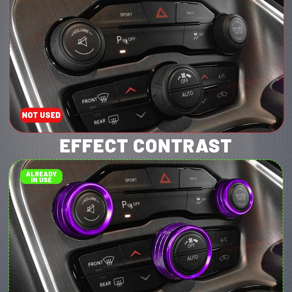 3PCS Air Conditioner Switch Button Knob Cover Aluminum Alloy Knob Ring Trim Cover Climate Control Knob Covers Auto — view 3