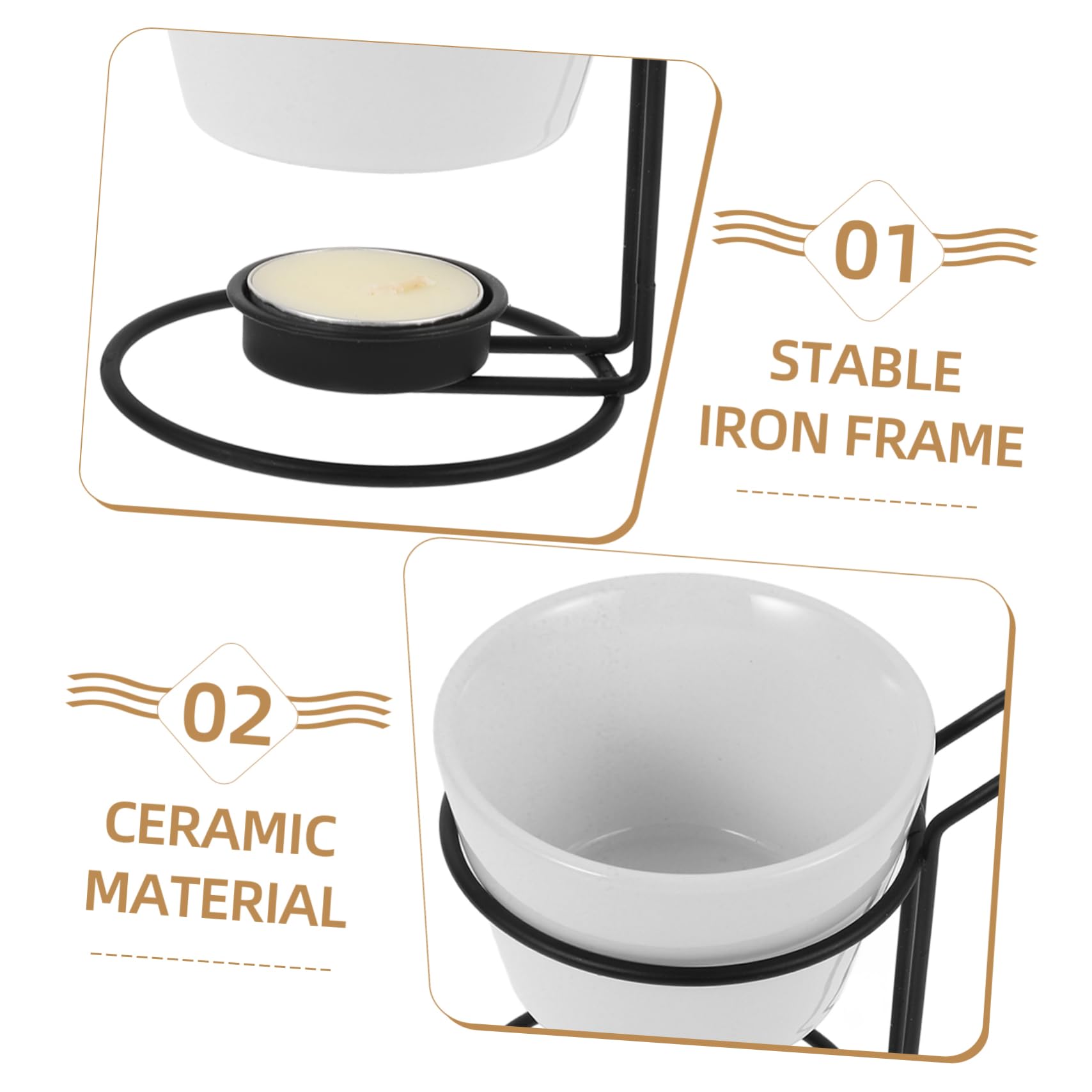 MAGICLULU 2sets Scaldavivande in Ceramica per Fonduta di Burro Scaldavivande per Fonduta di Formaggio Ciotole per Sciogliere Cioccolato e Alimenti