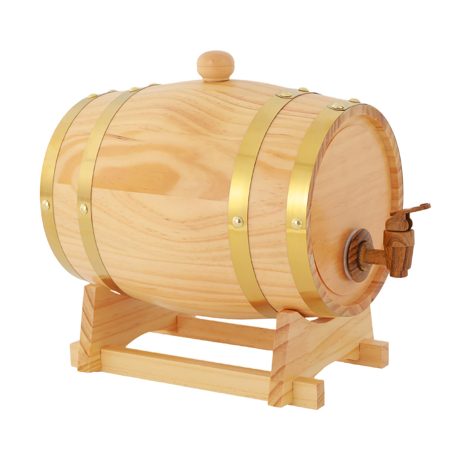 Tonneau à whisky, à vin, 3 l/5 l, praticité modérée, barel, robinet pratique, support stable, améliore l'arôme du vin en bois de chêne pour les maisons, les bars, les caves (3 l)