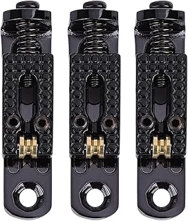 Tomotato 3 Pcs Single Roller String Bridge Electric Guitar Bridge Saddles Bass Guitar Separate Bridge with Roller Guitar Musical Instrument Accessory