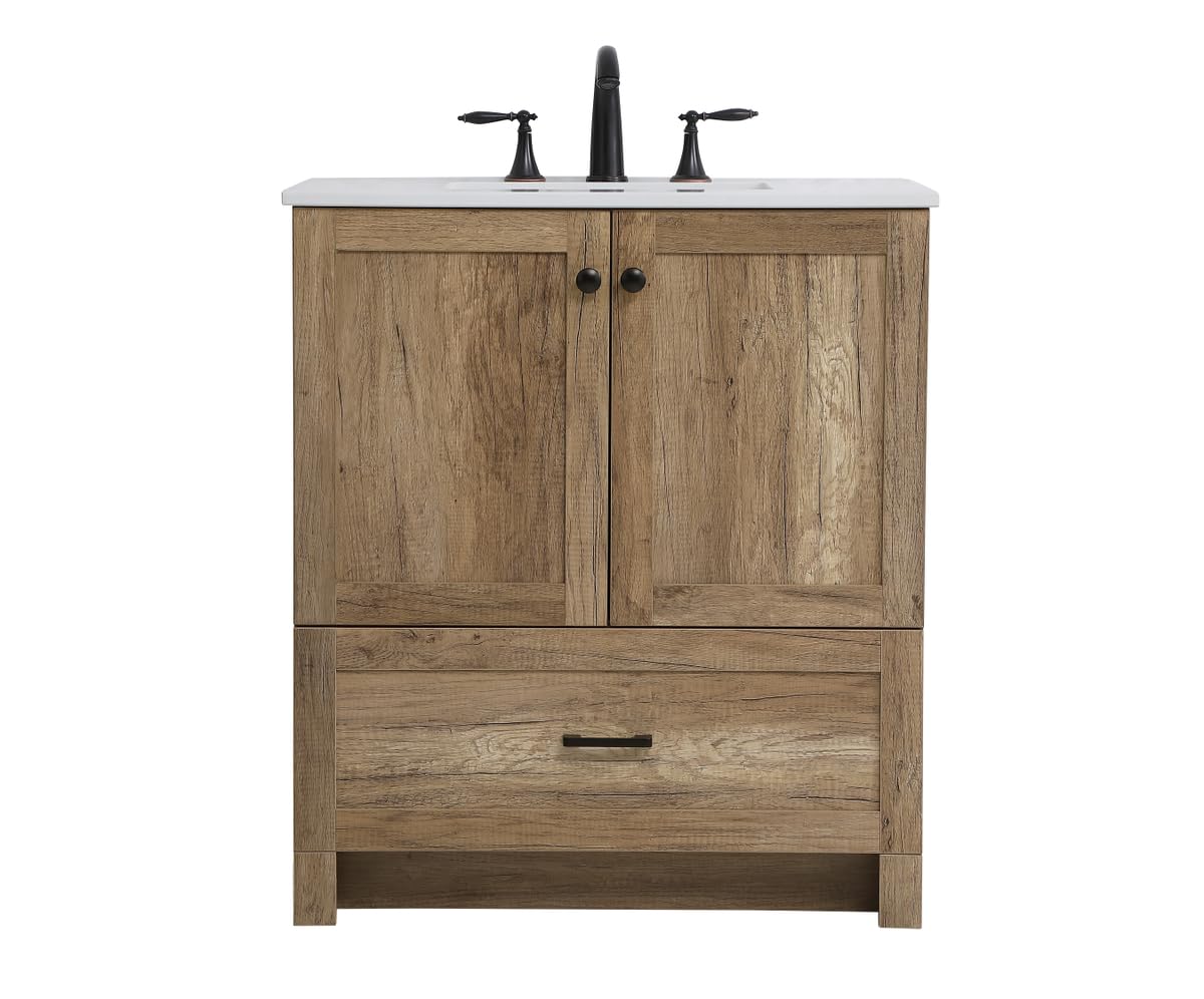 ARS Concepts 30 inch Single Bathroom Vanity in Natural Oak