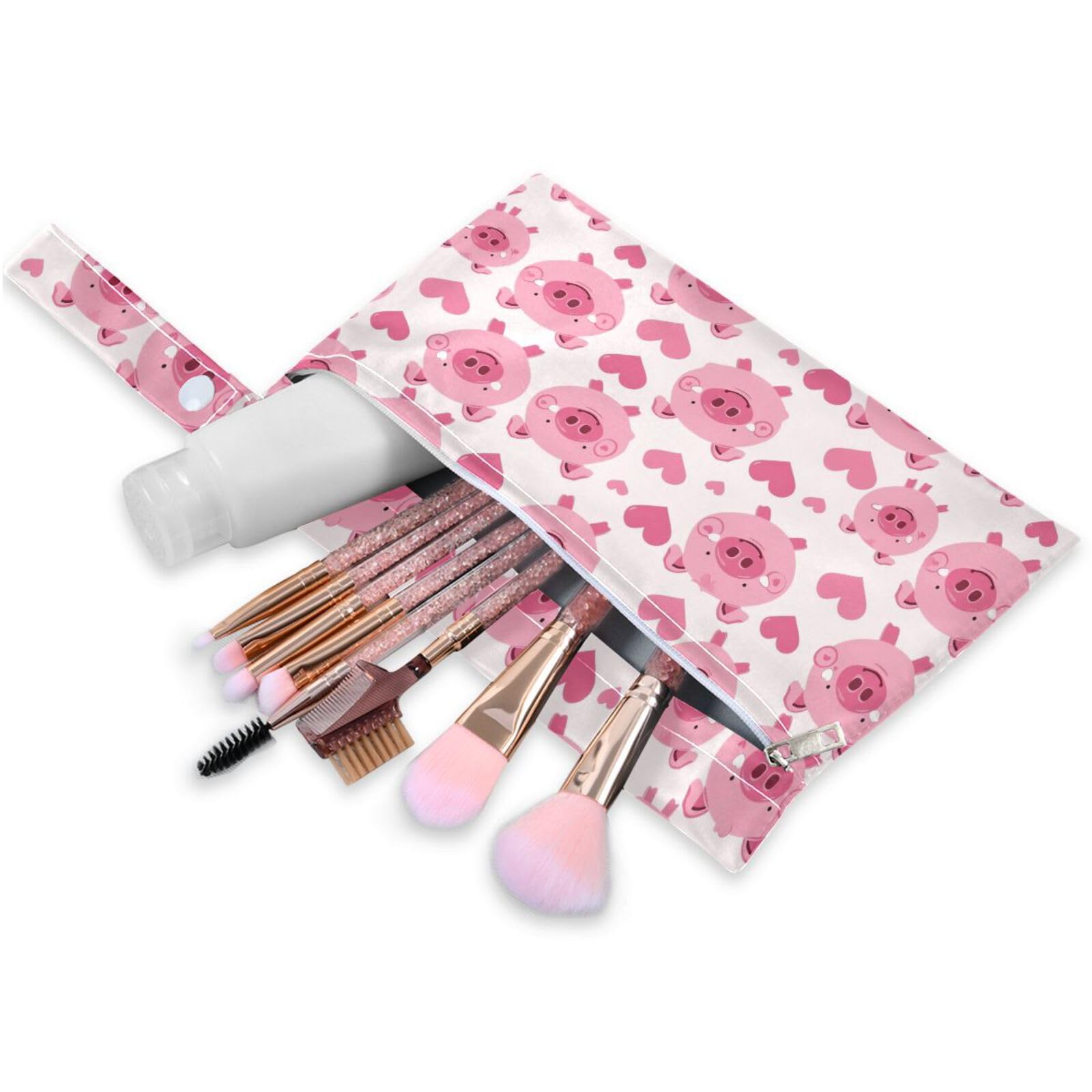 Coikll Wet Dry Bags for Cloth Diaper 2 Pack Waterproof Yoga Gym Bag for Swimsuit Wet Clothes Baby Items-?Kawaii Pigs?