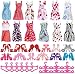 ASIV 36pcs Holiday Party Clothes Accessories for Barbie Doll, Fashion 12 Princess Dress +12 Pair Shoes +12 Pink Hangers for Girls' Present