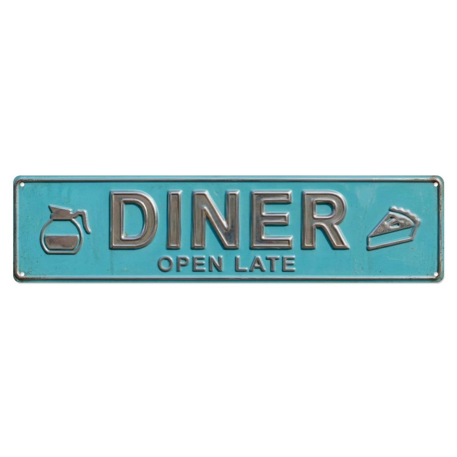 DINER American Classics Metal Tin Skinny Sign Plaque Wall Decor for Cafe, Club Bar, Office, Home Garden Metal Poster 4x16Inch