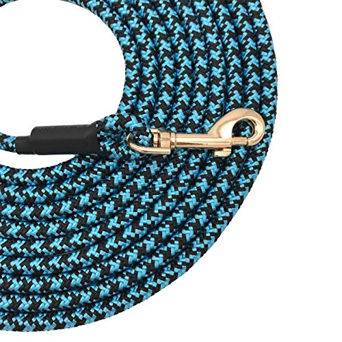 Shorven Nylon Strong Dog Rope Lead Leash Training Dog Lead With Soft Handle 6-20 Ft Long Blue/Black (Dia:0.3" 10Ft) #TOP1