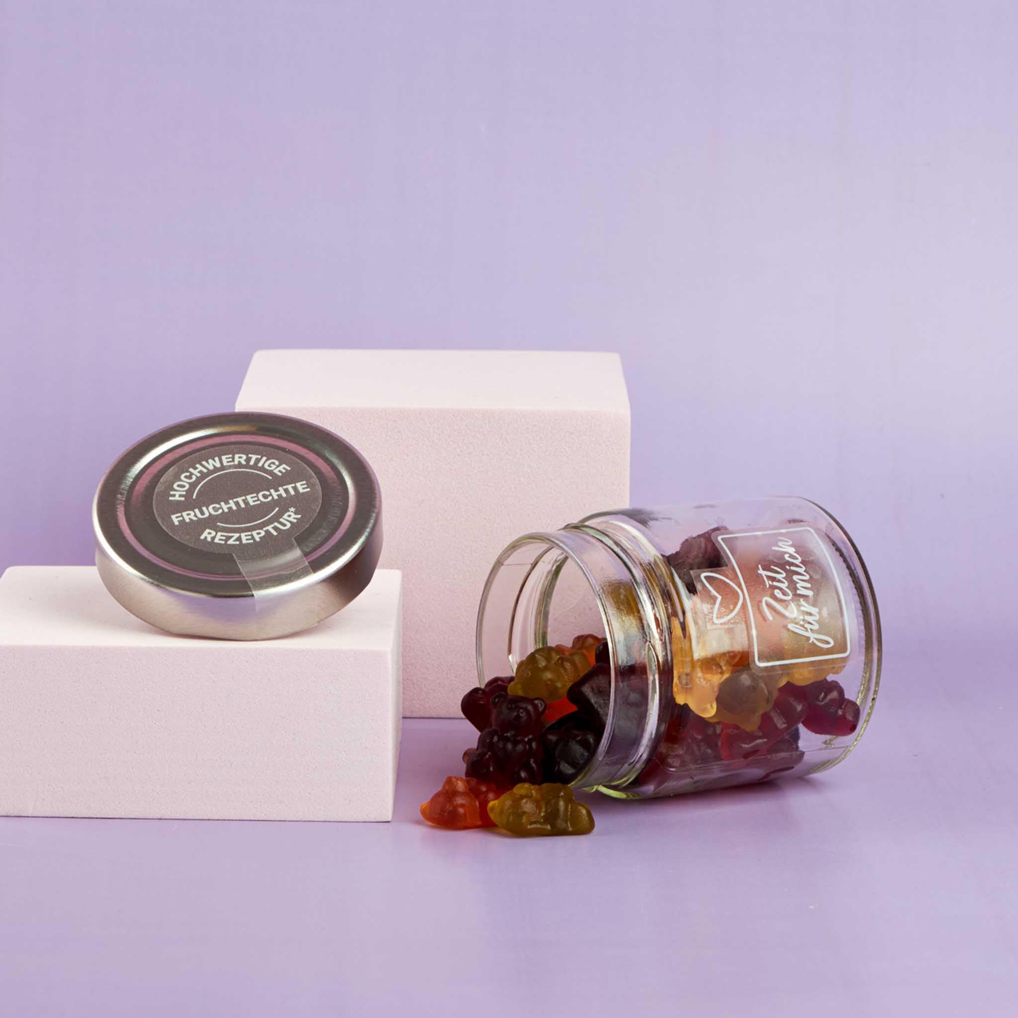 Vegan Fruchtgummi Geschenkglas Zeit für mich 120g | Geschenk für die Liebsten | Das Mitbringsel für deine Freunde | Muttertag | Geschenk für die beste Freundin | Me time