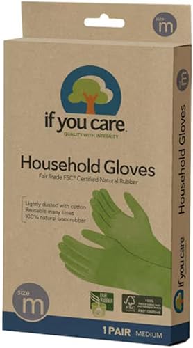 IF YOU CARE - Guantes para el hogar con forro de algodón medio 1 unidad IF YOU CARE - Guantes para el hogar con forro de algodón medio 1 unidad