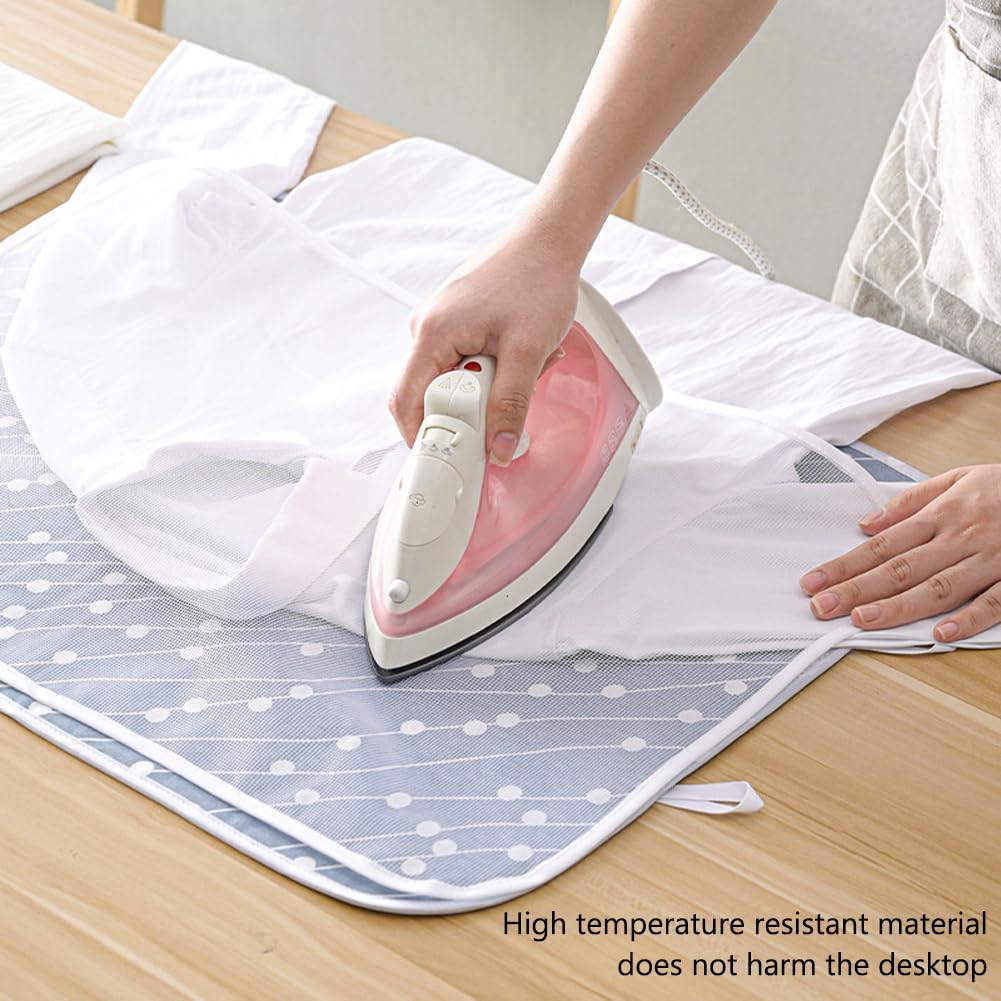 OLizee® Hanging Over Door Ironing Mat with 5 Hooks Clothes Ironing Mat Ironing Press Pad Garment Steamer Ironing Glove Ironing Scorch Mesh for Home and Travel Use