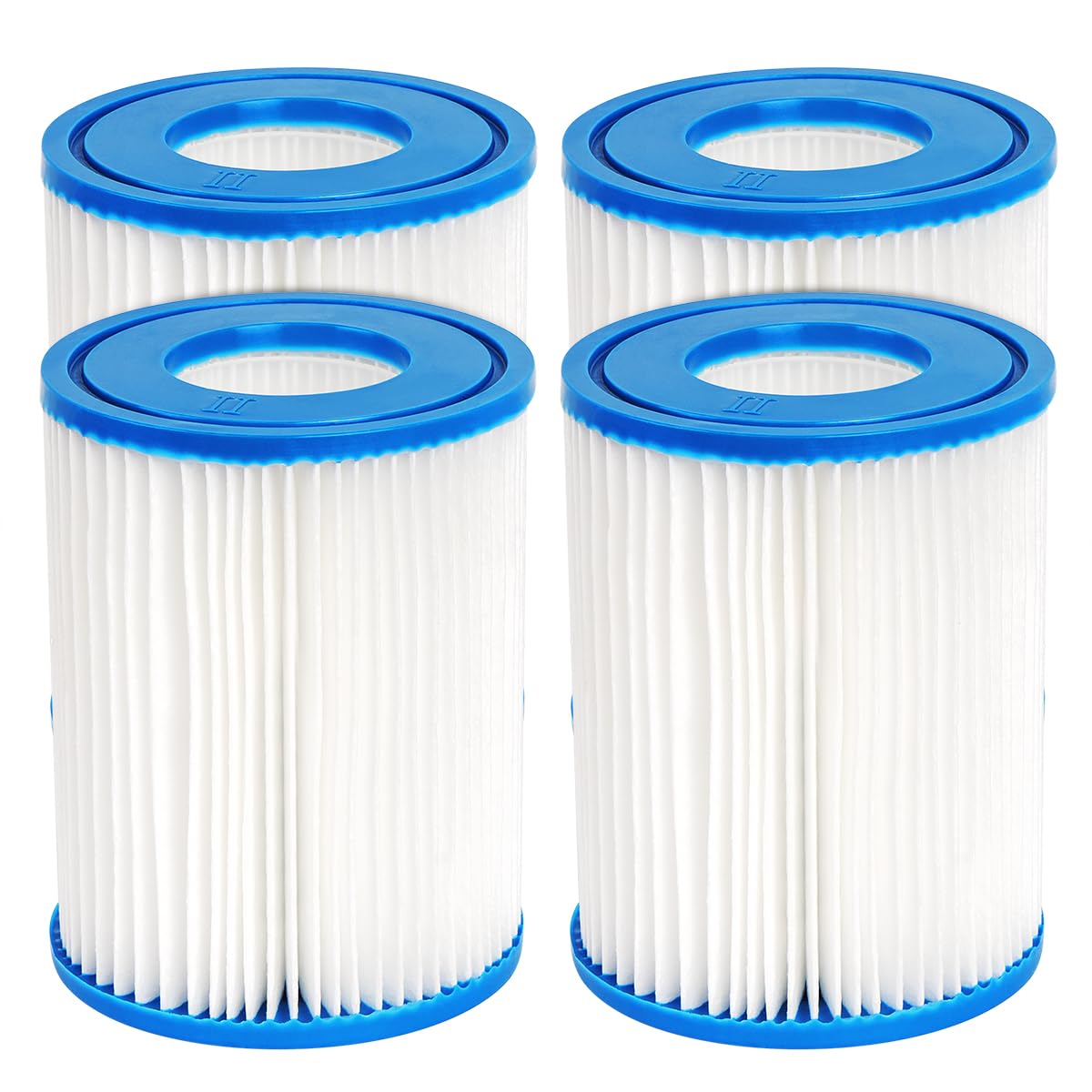 FFyan 4 pcs Swimming Pool Filters Compatible with Type II,Replacement Hot Tubs Filter for Lay Z Spa Filter Pump