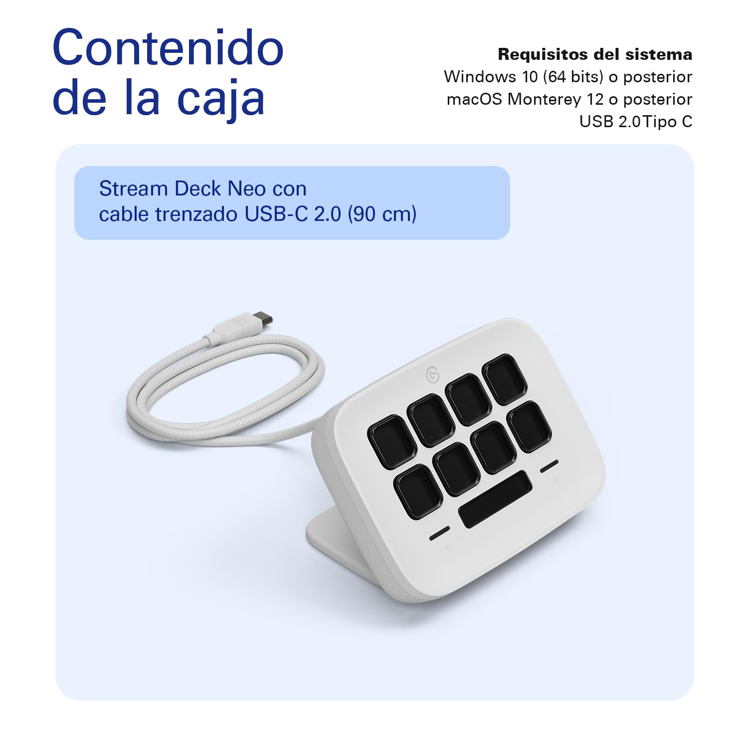 Elgato Stream Deck Neo – 8 teclas personalizables, 2 Touch Points, vuela por tus tareas y procesos - Controla Word, Excel, PowerPoint, Teams, Zoom, Spotify, etc. Configuración sencilla - Para Mac y PC