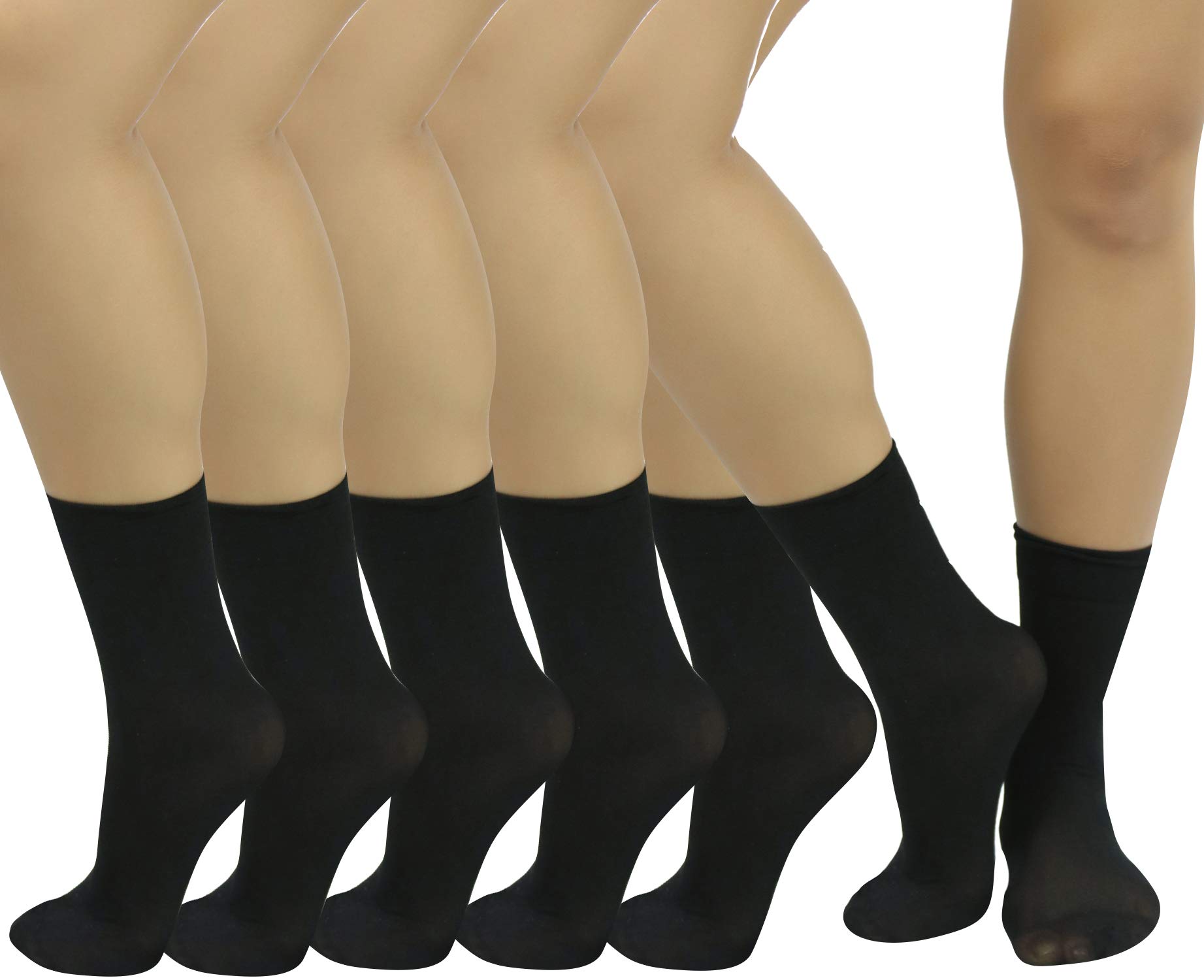 ToBeInStyle Womens Pack of 6 Trouser Solid Print Anklet Socks