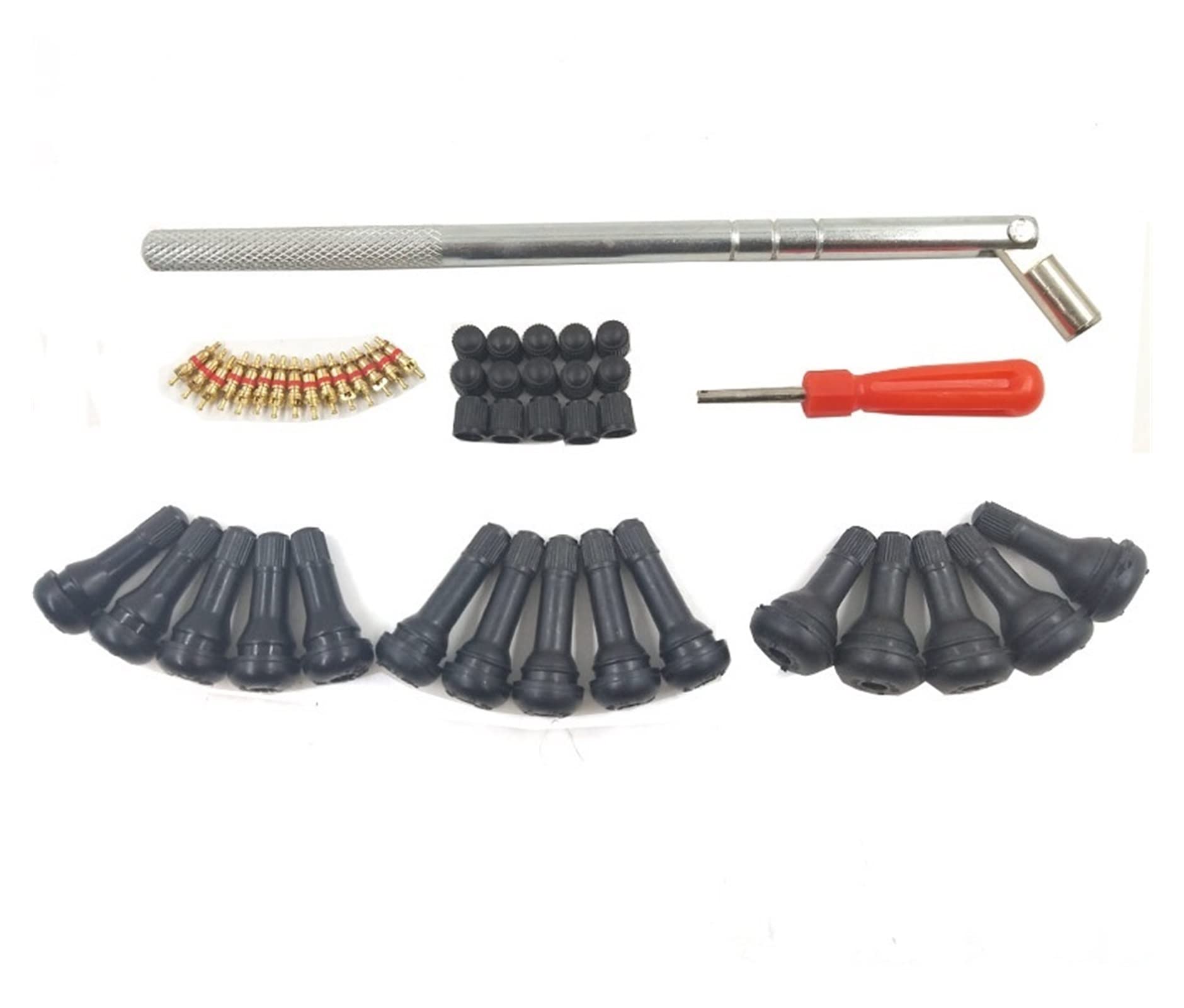 yaoqijie (15pcs/Pack)TR413 TR414 TR415.Snap-in Gomma Della Valvola Dei Pneumatici Snap-in Breve Gomma Nera La Chiave Del Nucleo Della Valvola Nessuna Valvola Interna Della Gomma Disassemblo lasting