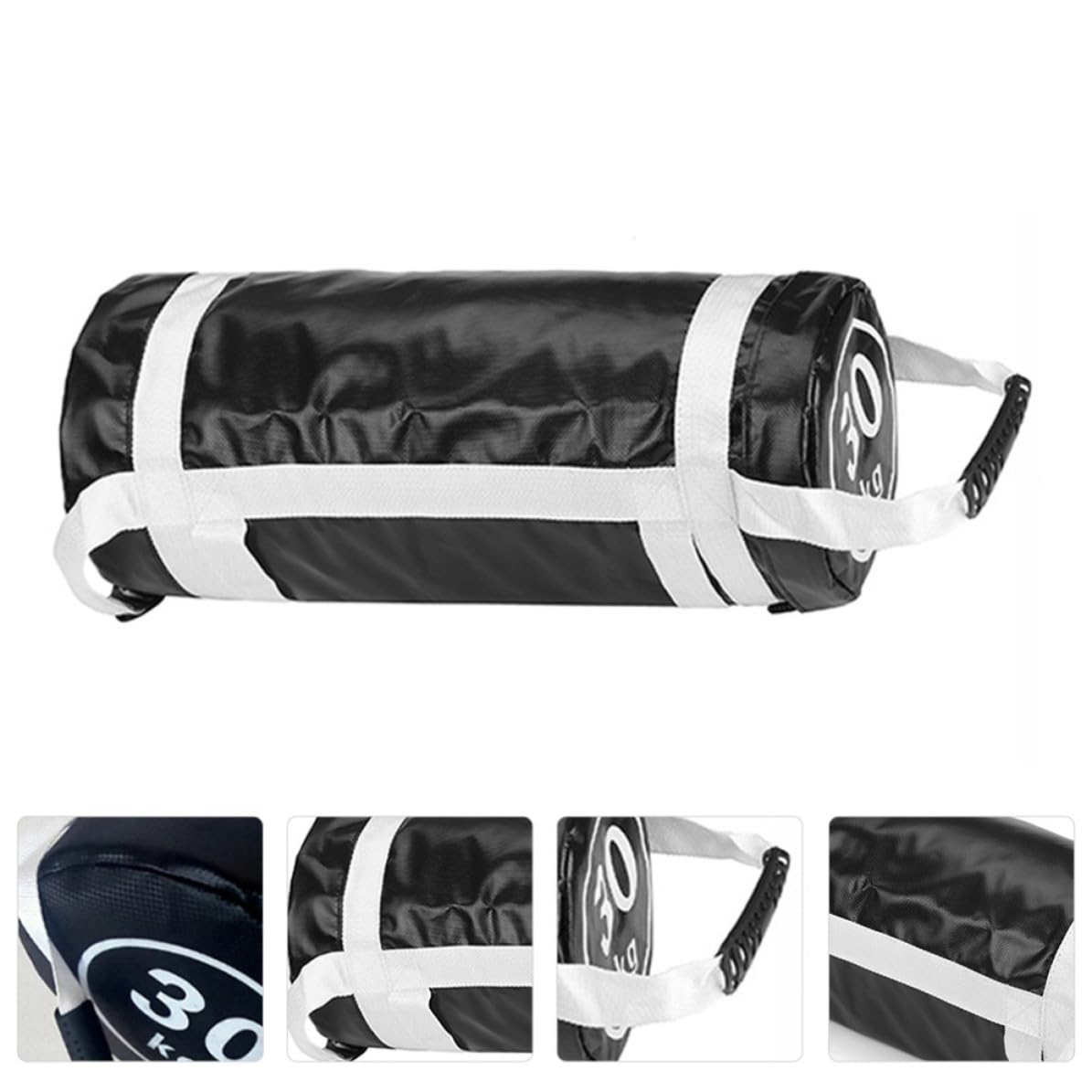Abaodam Sacco da Allenamento Pesi, Borsa Fitness in PVC Bianco