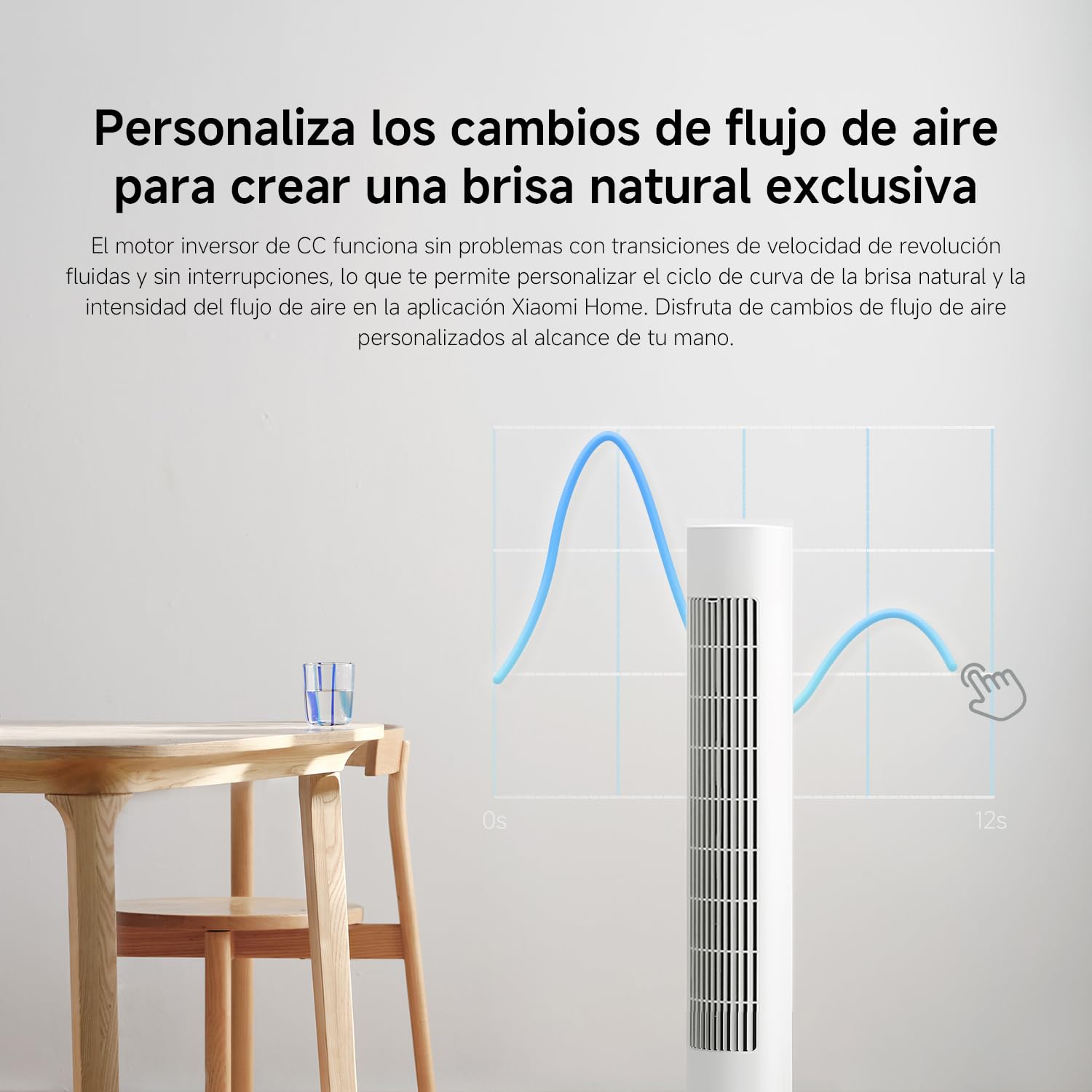 XIAOMI Tower Fan 2, Refrigeración Silenciosa, Control Inteligente | Potente ventilador de torre con modo sueno, control smart de 100 velocidades y bajo consumo para dormitorio, salon u oficina.