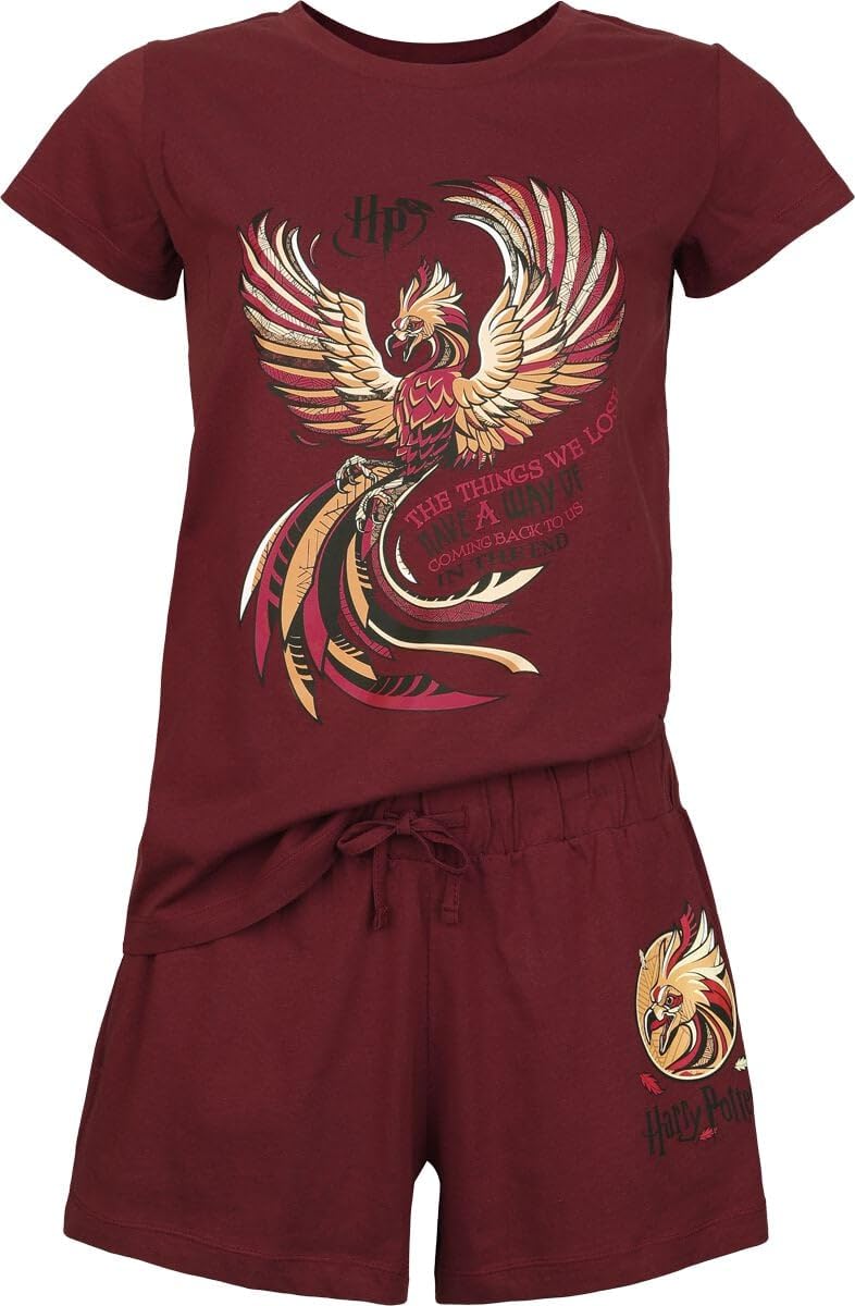 Harry Potter L'Ordre du Phénix Femme Pyjama Lie-de-vin 100% Coton Confortable