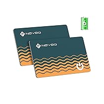 NOVOO Air Tag Card Wallet Tracker Thin 1,6 mm, Smart Card Slim, Batteria 6 Anni, Compatibile Apple Dov’è (iOS Only), Bluetooth GPS, Localizzatore per Portafogli, Valigie, Passaporti,2 Packs