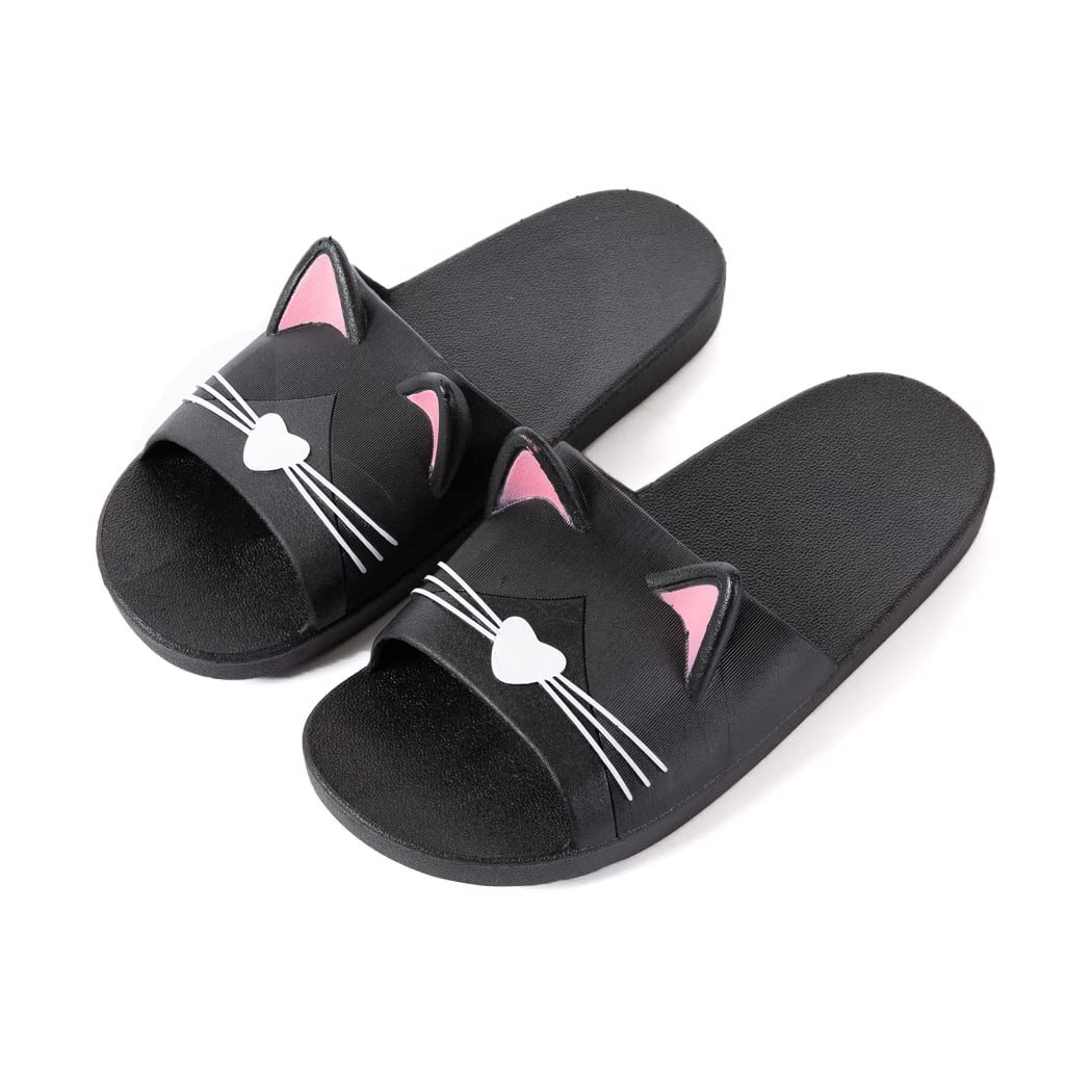 LuoboteWomen Shower Slippers Cat Ears Indoor Outdoor Pool Beach Bath Slides Sandals