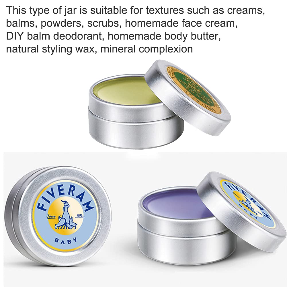 100 Stück 20ml Silber Leere Aluminiumdose Aluminium Runde Dosen Aludose mit Stülpdeckel Blechdosen Cremedosen für DIY Salben Kerze Kosmetik Rasierseife
