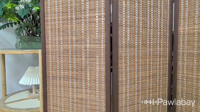 バンブー　NEWスクリーン3連 Amazon.com - Pawlabay 3 Panel Bamboo Room Divider Screen,5.6 FT