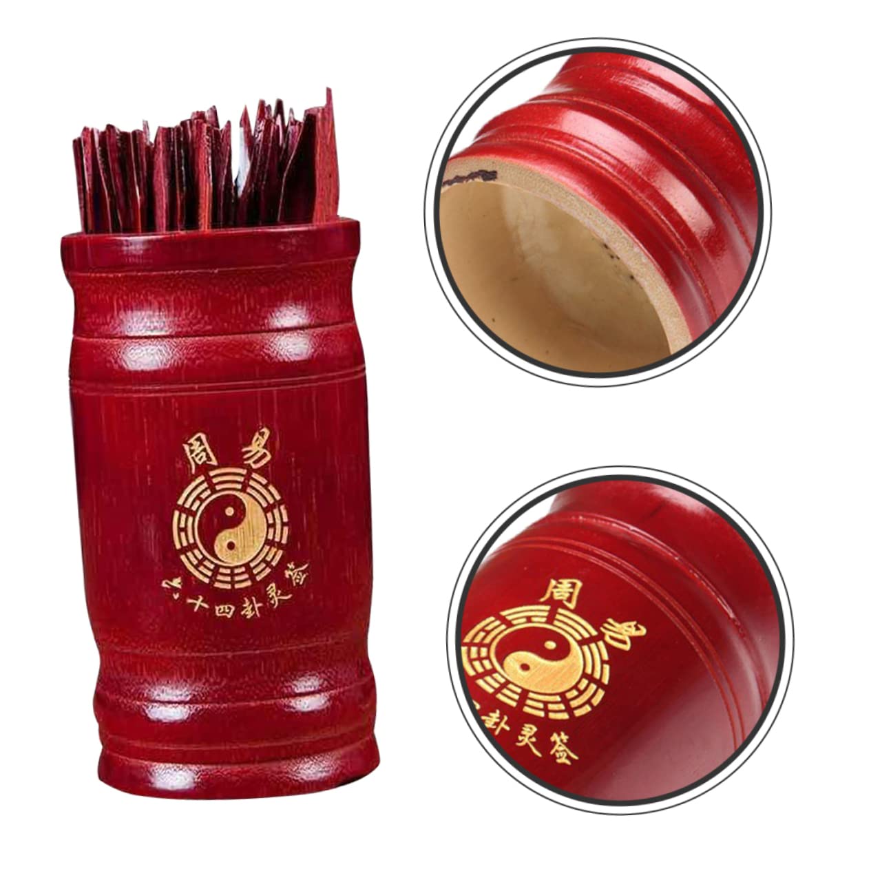 BESTonZON Chinese Style Divination Sticks Set 64 Hexagram Signs Wooden Picks for Fortune Telling Game Props