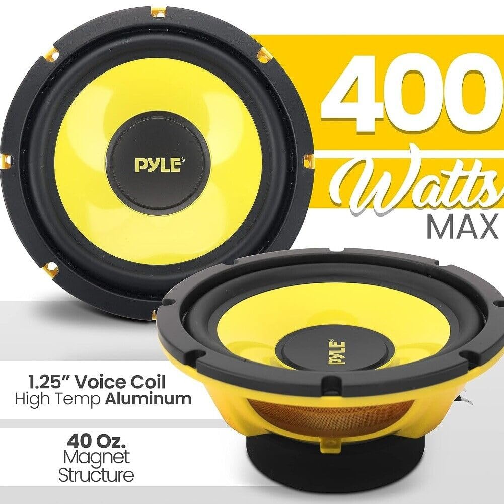 KIT SET PER PYLE PLG81 1 altoparlante woofer midbass da 20 cm 200 mm 8" di diametro, 200 watt rms 400 watt max, 4 ohm, sospensione in gomma, per auto, 1 pezzo
