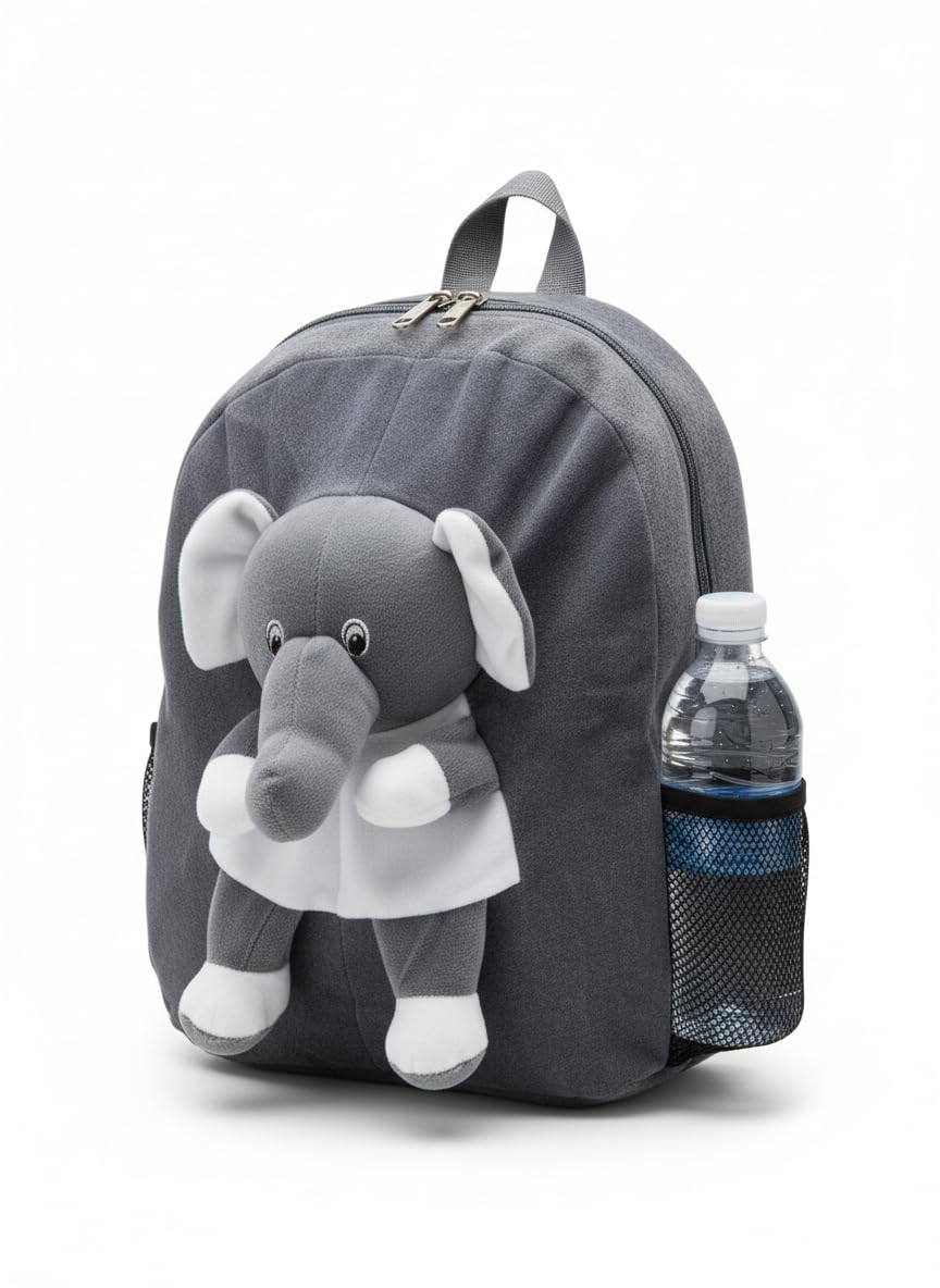 Kids Backpack, Plush School Bag with Water Bottle Holder, Cute Animal Design for Children-picture-28