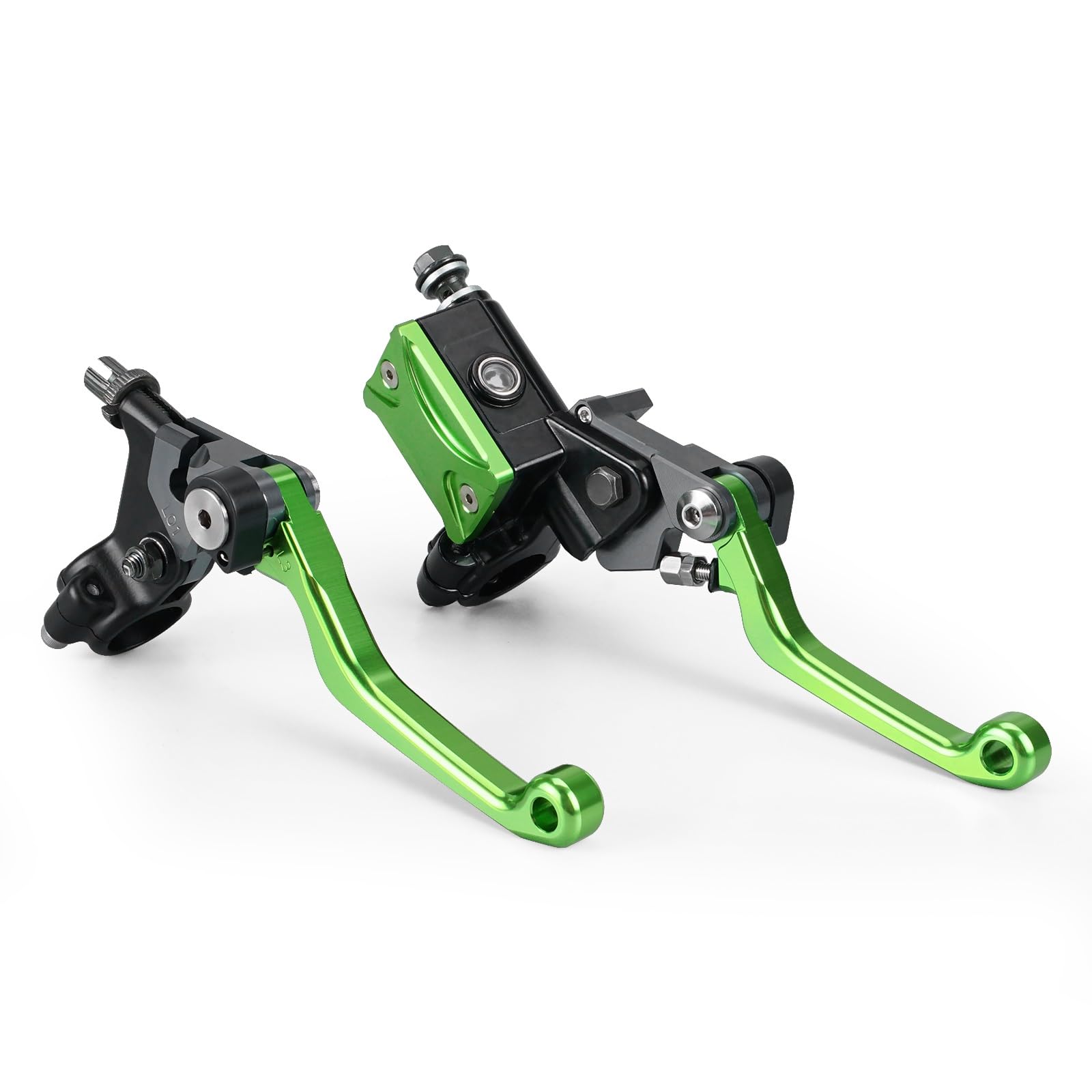 Zestaw linki sprzęgła motocykl Pasuje do Kawasaki KX125 KX250 KX250F KX450F KX 65 85 KLX125 KLX250 KLX450R 7/8 "hamulec hydrauliczny i zestaw dźwigni sprzęgła kablowego montaż(Green)