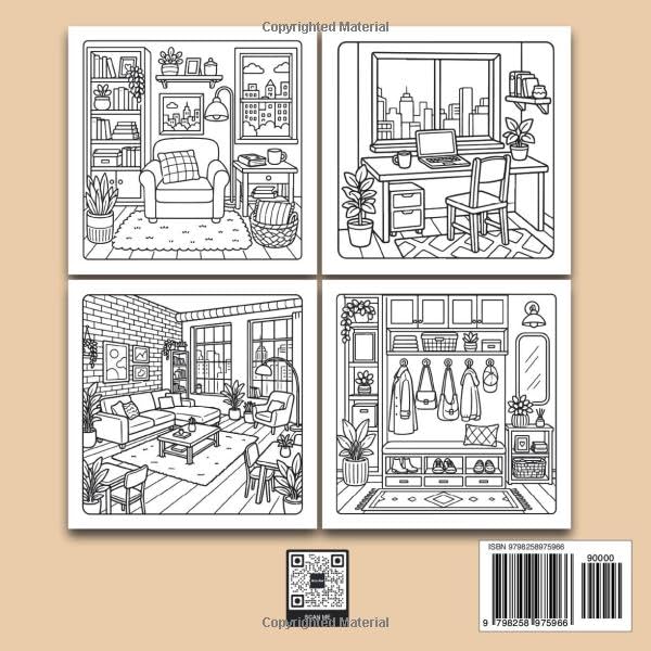 Bold and Easy Urban Loft Interior Design Coloring Book: A Simple Coloring Book for Stress Relief and Creative Home Inspiration (Bold and Easy Interior Design Coloring Books) image 3