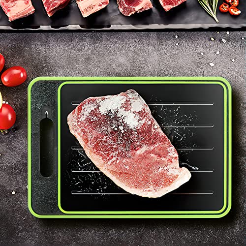 FrostAway Schneidebrett mit Auftau-Funktion, Defrost Tray Magische Auftauplatte 4-in-1 Küchen Gadgets mit integriertem Messerschärfer und Gewürzreibe, 3X schneller auftauen - ohne Geschmacksverlust Cover