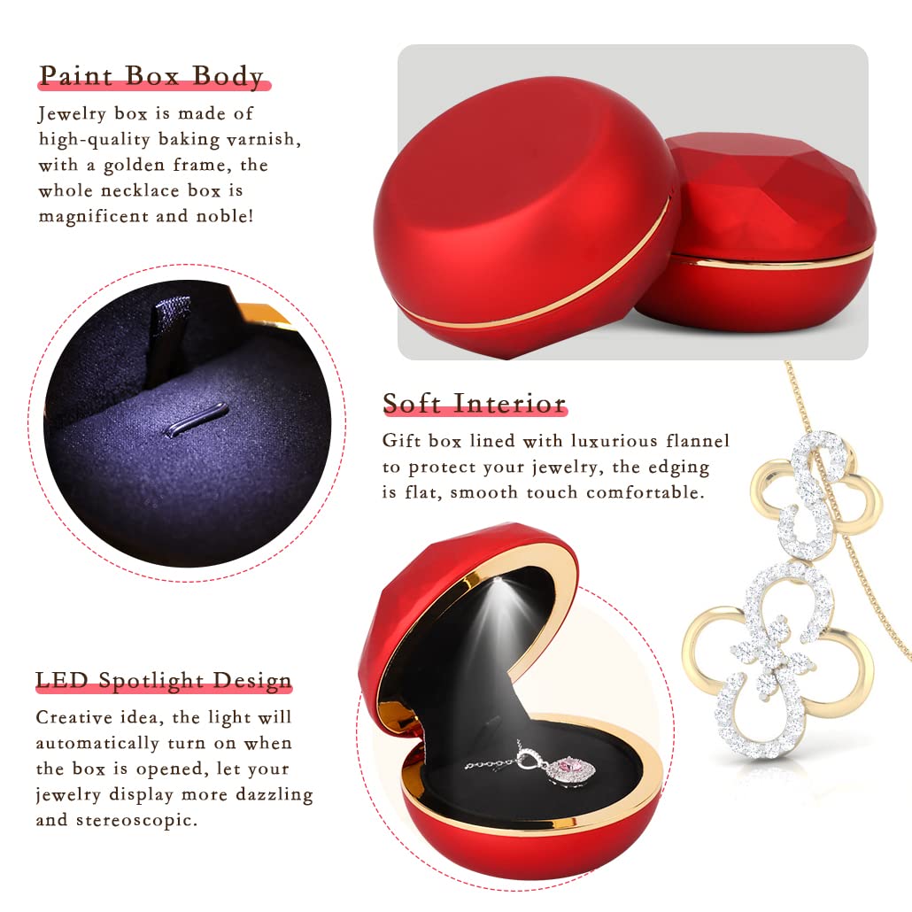 ISuperb Light LED Anneaux Boîte à Bijoux Boucles D'oreilles Anneau Coffret Cadeau Bague De Mariage Boîtes Présentoir De Bijoux Étui Avec Lumière Jewelry Ring Gift Box (Bleu