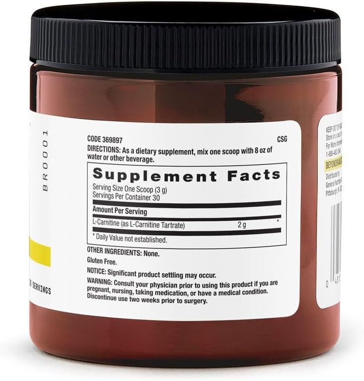 BEYOND RAW Chemistry Labs L-Carnitine Powder, Fuels Exercise and Supports Recovery, 30 Servings - Image 2