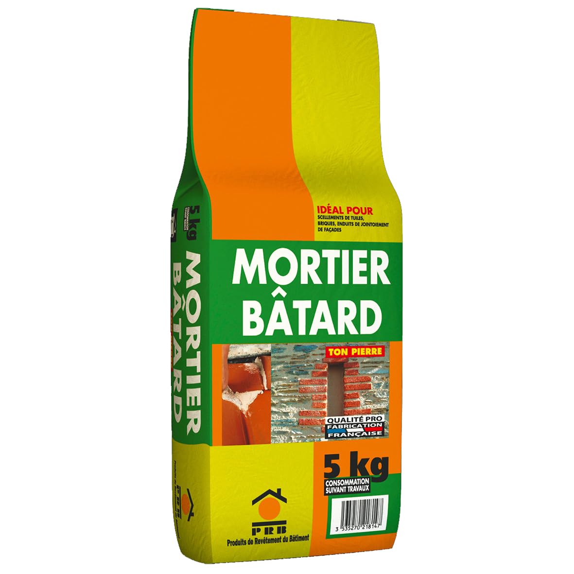 Mortier de Maçonnerie Polyvalent 5kg - Ton Pierre - Mélange Ciment-Chaux pour Maçonnerie, Enduits et Rénovation Intérieur/Extérieur