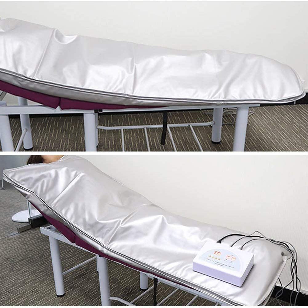 Manta Plateada para Sauna de Infrarrojos lejanos, Moldeador de Cuerpo, pérdida de Peso, Sauna, Manta Adelgazante, máquina de Terapia de desintoxicación para SPA Personal, 2 Zonas (A)