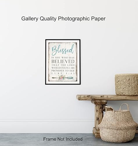 Miniatura 8 de Inspirational Bible Verse Wall Art 11x14 - Motivational Bible Verses Wall Decor for Women - Blessed Is She Religious Art Print - spiritual Gifts for