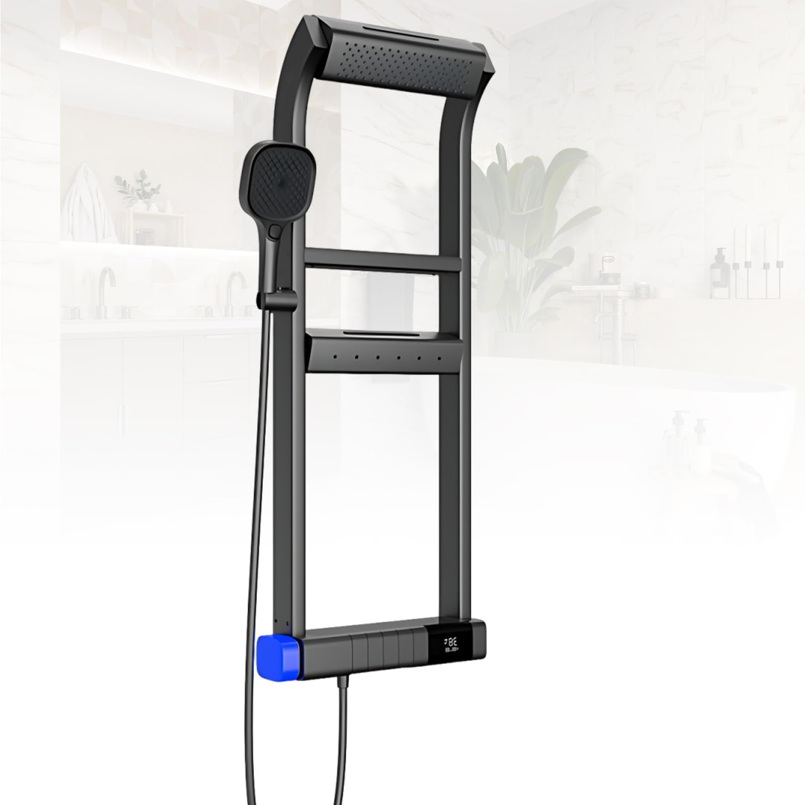 Columna de Ducha Hidromasaje con Amplio Estante de Pared
