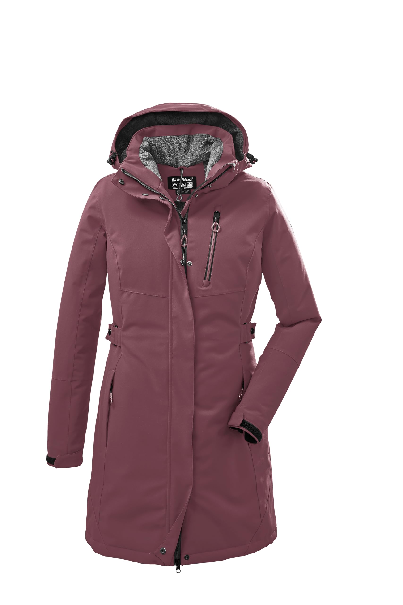 Killtec Damen Funktionsparka/Parka mit abzippbarer Kapuze KOW 165 WMN PRK, dunkel mauve, 38, 37726-000
